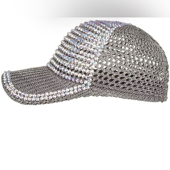 Bling Baseball Cap with Diamond Design Adjustable Sports Cap Breathable Sun Hat